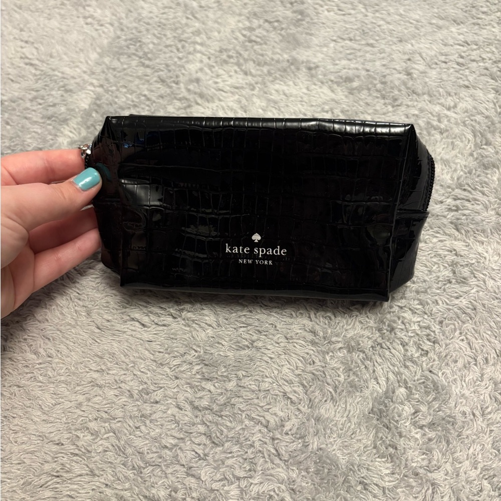 kate spade Black Croc-Embossed Pouch